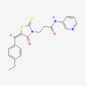 molecular formula C20H19N3O2S2 B6134015 3-[5-(4-ethylbenzylidene)-4-oxo-2-thioxo-1,3-thiazolidin-3-yl]-N-3-pyridinylpropanamide 