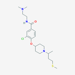 molecular formula C21H34ClN3O2S B6134019 3-chloro-N-[2-(dimethylamino)ethyl]-4-({1-[1-methyl-3-(methylthio)propyl]-4-piperidinyl}oxy)benzamide 