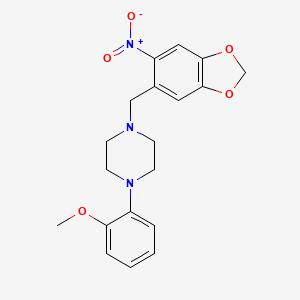 molecular formula C19H21N3O5 B6134029 1-(2-methoxyphenyl)-4-[(6-nitro-1,3-benzodioxol-5-yl)methyl]piperazine 