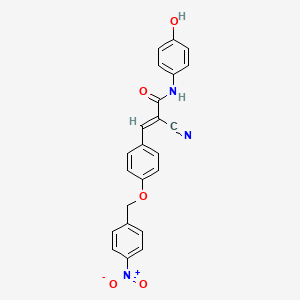 molecular formula C23H17N3O5 B6134035 2-cyano-N-(4-hydroxyphenyl)-3-{4-[(4-nitrobenzyl)oxy]phenyl}acrylamide 