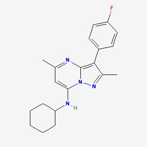 molecular formula C20H23FN4 B6134048 N-cyclohexyl-3-(4-fluorophenyl)-2,5-dimethylpyrazolo[1,5-a]pyrimidin-7-amine 
