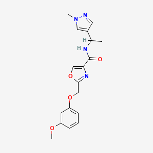 molecular formula C18H20N4O4 B6134057 2-[(3-methoxyphenoxy)methyl]-N-[1-(1-methyl-1H-pyrazol-4-yl)ethyl]-1,3-oxazole-4-carboxamide 