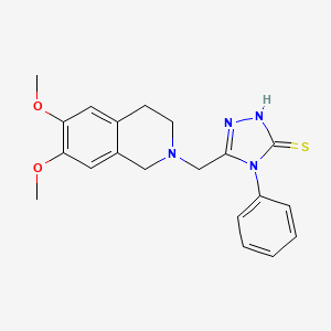 5-[(6,7-dimethoxy-3,4-dihydro-2(1H)-isoquinolinyl)methyl]-4-phenyl-2,4-dihydro-3H-1,2,4-triazole-3-thione