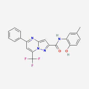 molecular formula C21H15F3N4O2 B6134071 N-(2-hydroxy-5-methylphenyl)-5-phenyl-7-(trifluoromethyl)pyrazolo[1,5-a]pyrimidine-2-carboxamide 