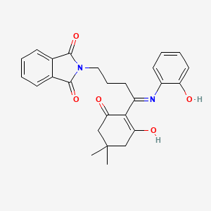 molecular formula C26H26N2O5 B6134083 2-{4-(4,4-dimethyl-2,6-dioxocyclohexylidene)-4-[(2-hydroxyphenyl)amino]butyl}-1H-isoindole-1,3(2H)-dione 