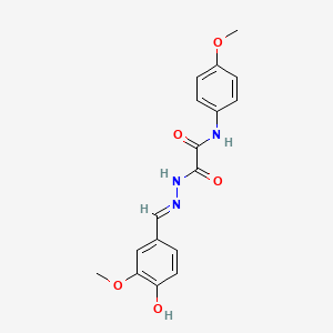 molecular formula C17H17N3O5 B6134089 2-[2-(4-hydroxy-3-methoxybenzylidene)hydrazino]-N-(4-methoxyphenyl)-2-oxoacetamide 