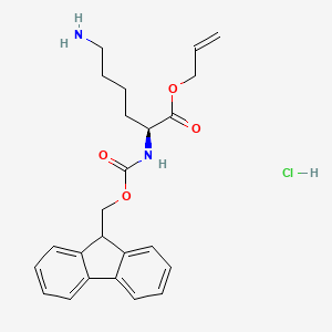 molecular formula C24H28N2O4*HCl B613409 (S)-Allyl 2-((((9H-fluoren-9-yl)methoxy)carbonyl)amino)-6-aminohexanoate hydrochloride CAS No. 815619-80-8