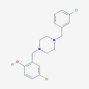 4-bromo-2-{[4-(3-chlorobenzyl)-1-piperazinyl]methyl}phenol