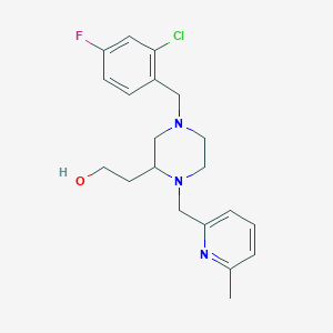 molecular formula C20H25ClFN3O B6134135 2-{4-(2-chloro-4-fluorobenzyl)-1-[(6-methyl-2-pyridinyl)methyl]-2-piperazinyl}ethanol 