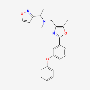 molecular formula C23H23N3O3 B6134152 1-(3-isoxazolyl)-N-methyl-N-{[5-methyl-2-(3-phenoxyphenyl)-1,3-oxazol-4-yl]methyl}ethanamine 