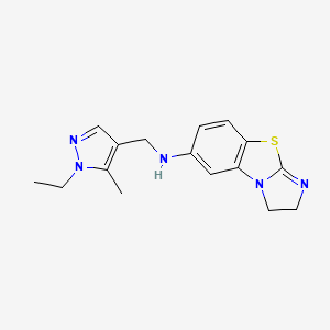 molecular formula C16H19N5S B6134156 N-[(1-ethyl-5-methyl-1H-pyrazol-4-yl)methyl]-2,3-dihydroimidazo[2,1-b][1,3]benzothiazol-6-amine 