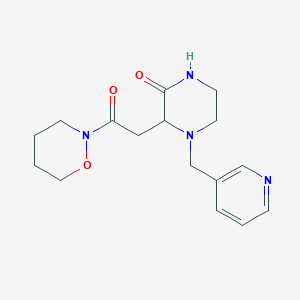 molecular formula C16H22N4O3 B6134163 3-[2-(1,2-oxazinan-2-yl)-2-oxoethyl]-4-(3-pyridinylmethyl)-2-piperazinone 