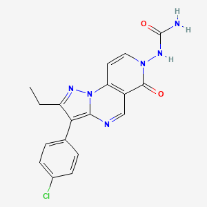 molecular formula C18H15ClN6O2 B6134172 N-[3-(4-chlorophenyl)-2-ethyl-6-oxopyrazolo[1,5-a]pyrido[3,4-e]pyrimidin-7(6H)-yl]urea 