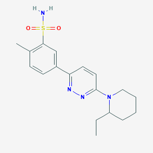 molecular formula C18H24N4O2S B6134180 5-[6-(2-ethyl-1-piperidinyl)-3-pyridazinyl]-2-methylbenzenesulfonamide 