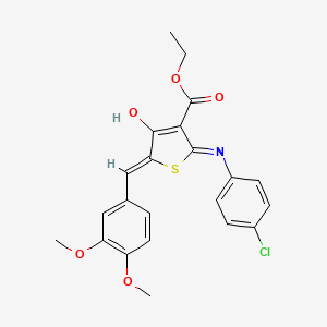 ethyl 2-[(4-chlorophenyl)amino]-5-(3,4-dimethoxybenzylidene)-4-oxo-4,5-dihydro-3-thiophenecarboxylate