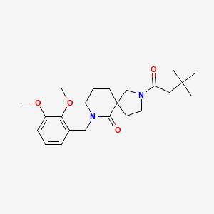 molecular formula C23H34N2O4 B6134196 7-(2,3-dimethoxybenzyl)-2-(3,3-dimethylbutanoyl)-2,7-diazaspiro[4.5]decan-6-one 