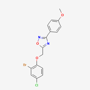 molecular formula C16H12BrClN2O3 B6134203 5-[(2-bromo-4-chlorophenoxy)methyl]-3-(4-methoxyphenyl)-1,2,4-oxadiazole 