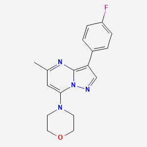 molecular formula C17H17FN4O B6134216 3-(4-fluorophenyl)-5-methyl-7-(4-morpholinyl)pyrazolo[1,5-a]pyrimidine 