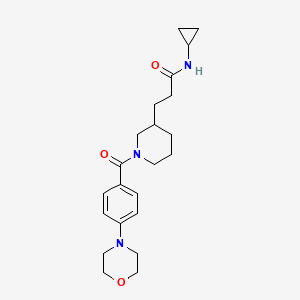 molecular formula C22H31N3O3 B6134223 N-cyclopropyl-3-{1-[4-(4-morpholinyl)benzoyl]-3-piperidinyl}propanamide 