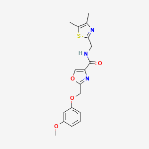 molecular formula C18H19N3O4S B6134233 N-[(4,5-dimethyl-1,3-thiazol-2-yl)methyl]-2-[(3-methoxyphenoxy)methyl]-1,3-oxazole-4-carboxamide 