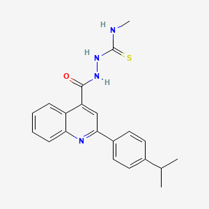 molecular formula C21H22N4OS B6134248 2-{[2-(4-isopropylphenyl)-4-quinolinyl]carbonyl}-N-methylhydrazinecarbothioamide 
