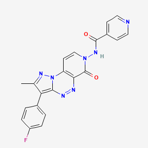 molecular formula C21H14FN7O2 B6134253 N-[3-(4-fluorophenyl)-2-methyl-6-oxopyrazolo[5,1-c]pyrido[4,3-e][1,2,4]triazin-7(6H)-yl]isonicotinamide 