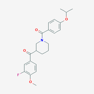 molecular formula C23H26FNO4 B6134267 (3-fluoro-4-methoxyphenyl)[1-(4-isopropoxybenzoyl)-3-piperidinyl]methanone 