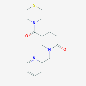 molecular formula C16H21N3O2S B6134282 1-(2-pyridinylmethyl)-5-(4-thiomorpholinylcarbonyl)-2-piperidinone 