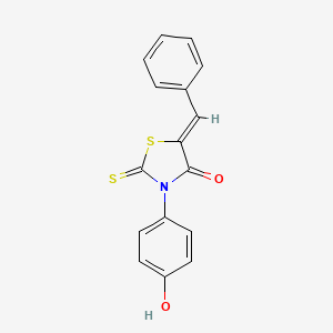 molecular formula C16H11NO2S2 B6134319 5-benzylidene-3-(4-hydroxyphenyl)-2-thioxo-1,3-thiazolidin-4-one 