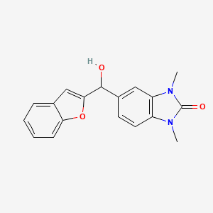 molecular formula C18H16N2O3 B6134323 5-[1-benzofuran-2-yl(hydroxy)methyl]-1,3-dimethyl-1,3-dihydro-2H-benzimidazol-2-one 