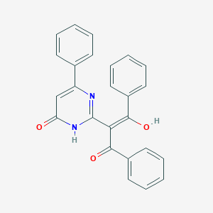 molecular formula C25H18N2O3 B6134328 2-(4-oxo-6-phenyl-3,4-dihydro-2(1H)-pyrimidinylidene)-1,3-diphenyl-1,3-propanedione 