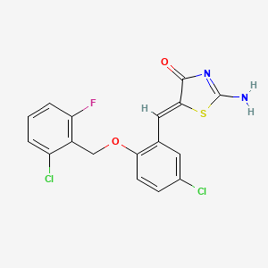 molecular formula C17H11Cl2FN2O2S B6134345 5-{5-chloro-2-[(2-chloro-6-fluorobenzyl)oxy]benzylidene}-2-imino-1,3-thiazolidin-4-one 