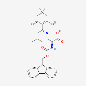 molecular formula C22H31NO8 B613435 (S)-2-((((9H-Fluoren-9-yl)methoxy)carbonyl)amino)-3-((1-(4,4-dimethyl-2,6-dioxocyclohexylidene)-3-methylbutyl)amino)propanoic acid CAS No. 607366-20-1