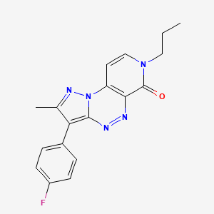molecular formula C18H16FN5O B6134360 3-(4-fluorophenyl)-2-methyl-7-propylpyrazolo[5,1-c]pyrido[4,3-e][1,2,4]triazin-6(7H)-one 