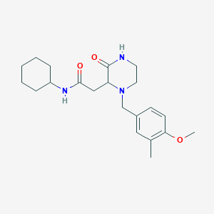 molecular formula C21H31N3O3 B6134378 N-cyclohexyl-2-[1-(4-methoxy-3-methylbenzyl)-3-oxo-2-piperazinyl]acetamide 