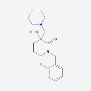molecular formula C17H23FN2O2S B6134385 1-(2-fluorobenzyl)-3-hydroxy-3-(4-thiomorpholinylmethyl)-2-piperidinone 