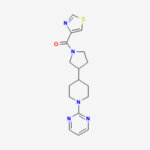 molecular formula C17H21N5OS B6134393 2-{4-[1-(1,3-thiazol-4-ylcarbonyl)-3-pyrrolidinyl]-1-piperidinyl}pyrimidine 