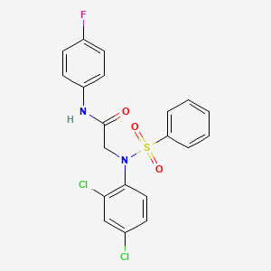 molecular formula C20H15Cl2FN2O3S B6134400 N~2~-(2,4-dichlorophenyl)-N~1~-(4-fluorophenyl)-N~2~-(phenylsulfonyl)glycinamide 