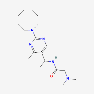 molecular formula C18H31N5O B6134404 N~1~-{1-[2-(1-azocanyl)-4-methyl-5-pyrimidinyl]ethyl}-N~2~,N~2~-dimethylglycinamide 
