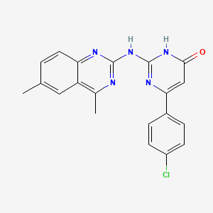 molecular formula C20H16ClN5O B6134416 6-(4-chlorophenyl)-2-[(4,6-dimethyl-2-quinazolinyl)amino]-4(3H)-pyrimidinone 
