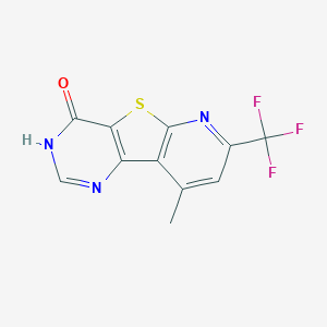 molecular formula C11H6F3N3OS B6134424 9-methyl-7-(trifluoromethyl)pyrido[3',2':4,5]thieno[3,2-d]pyrimidin-4(3H)-one 