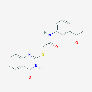molecular formula C18H15N3O3S B6134427 N-(3-acetylphenyl)-2-[(4-oxo-3,4-dihydro-2-quinazolinyl)thio]acetamide 