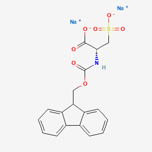 molecular formula C18H15NNa2O7S B613443 Sodium (R)-2-((((9H-fluoren-9-yl)methoxy)carbonyl)amino)-3-sulfonatopropanoate CAS No. 320384-09-6