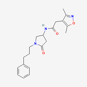molecular formula C20H25N3O3 B6134457 2-(3,5-dimethyl-4-isoxazolyl)-N-[5-oxo-1-(3-phenylpropyl)-3-pyrrolidinyl]acetamide 