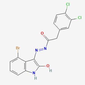 molecular formula C16H10BrCl2N3O2 B6134464 N'-(4-bromo-2-oxo-1,2-dihydro-3H-indol-3-ylidene)-2-(3,4-dichlorophenyl)acetohydrazide 