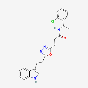molecular formula C23H23ClN4O2 B6134473 N-[1-(2-chlorophenyl)ethyl]-3-{5-[2-(1H-indol-3-yl)ethyl]-1,3,4-oxadiazol-2-yl}propanamide 