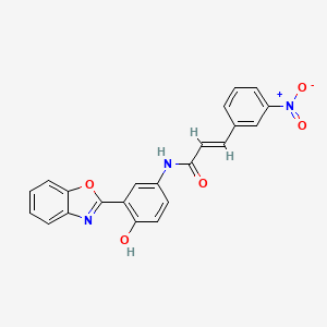 molecular formula C22H15N3O5 B6134478 N-[3-(1,3-benzoxazol-2-yl)-4-hydroxyphenyl]-3-(3-nitrophenyl)acrylamide 