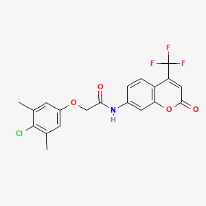 2-(4-chloro-3,5-dimethylphenoxy)-N-[2-oxo-4-(trifluoromethyl)-2H-chromen-7-yl]acetamide