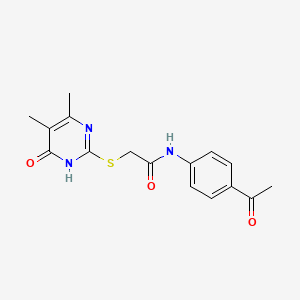 molecular formula C16H17N3O3S B6134489 N-(4-acetylphenyl)-2-[(4-hydroxy-5,6-dimethyl-2-pyrimidinyl)thio]acetamide 