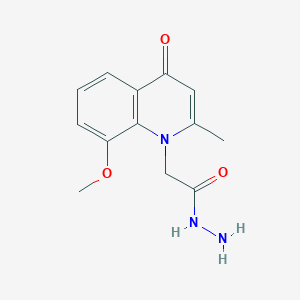 2-(8-methoxy-2-methyl-4-oxo-1(4H)-quinolinyl)acetohydrazide